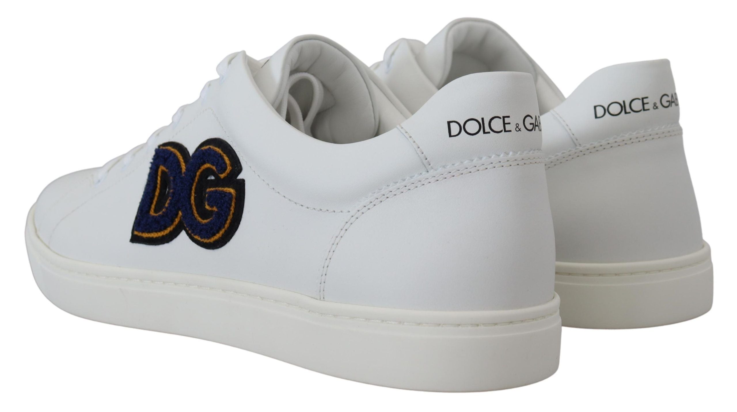 Dolce & Gabbana White Leather DG Logo Casual Sneakers Men's Shoes