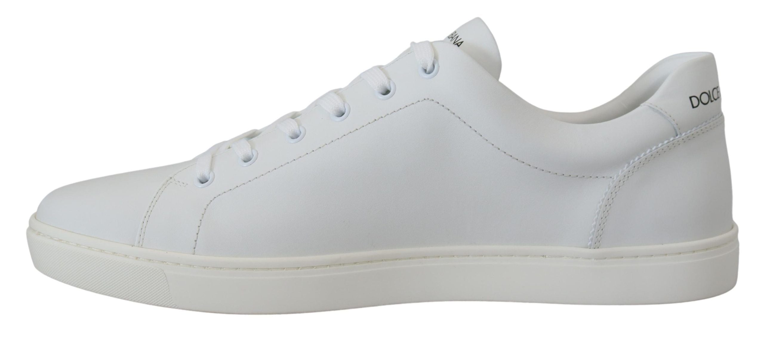 Dolce & Gabbana White Leather DG Logo Casual Sneakers Men's Shoes