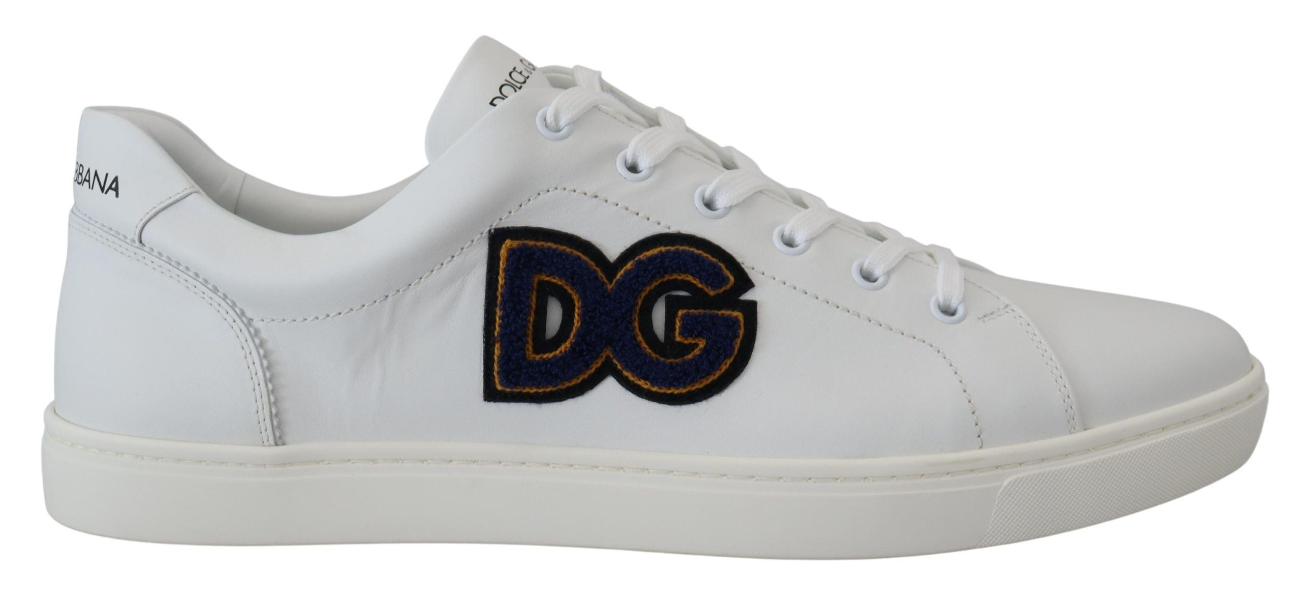 Dolce & Gabbana White Leather DG Logo Casual Sneakers Men's Shoes