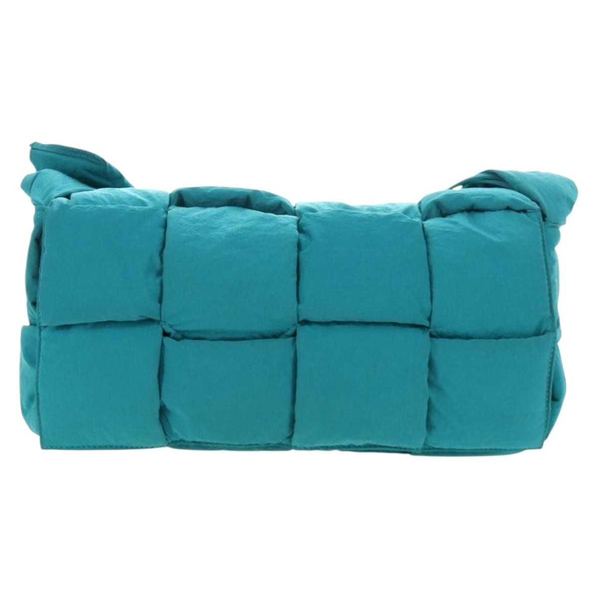 Bottega Veneta Padded Tech Cassette Intrecciato Nylon Blue Nylon Crossbody Bag Bag (Pre-Owned)