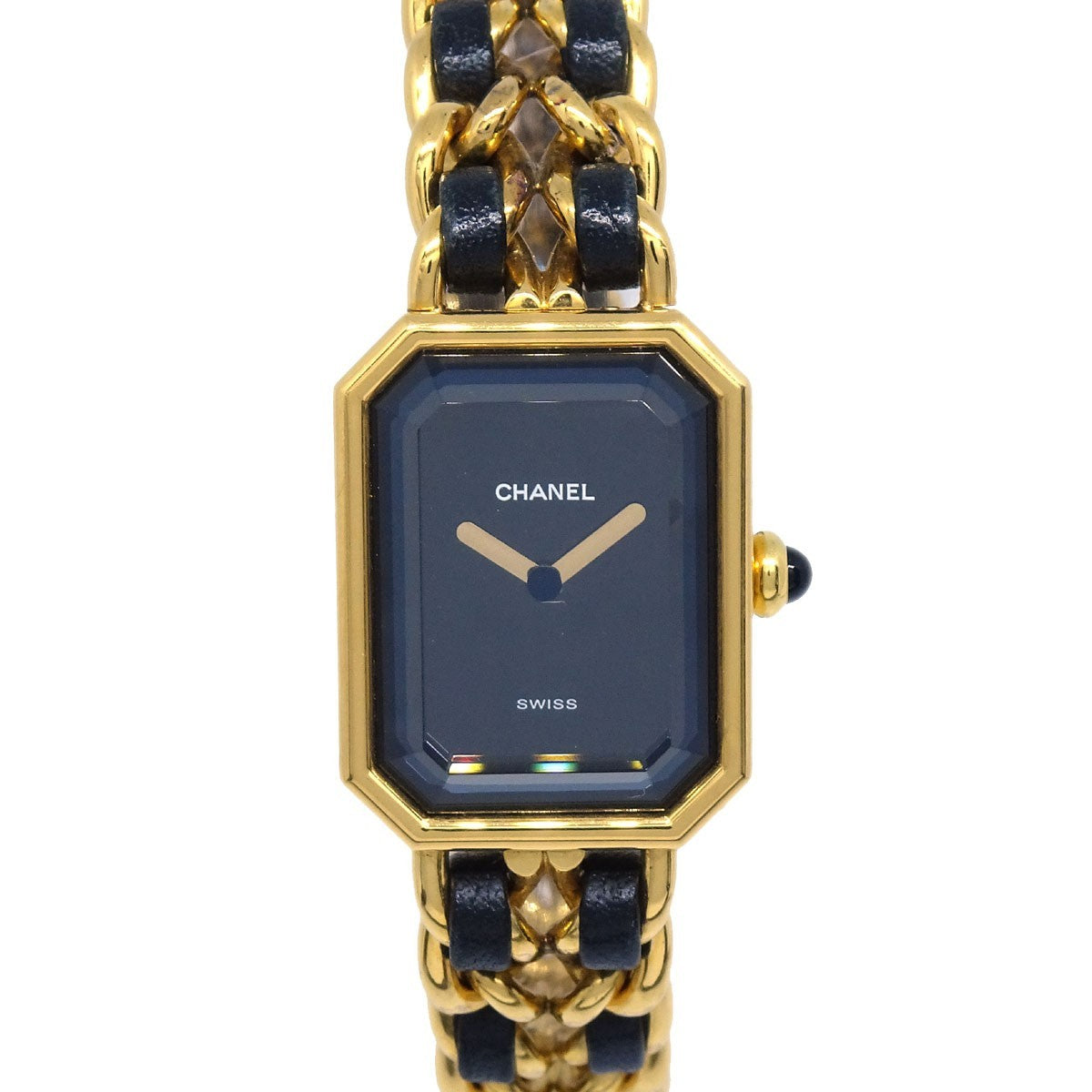 Chanel Premiere Rock Quartz Plated Metal And Leather Watch (Pre-Owned)