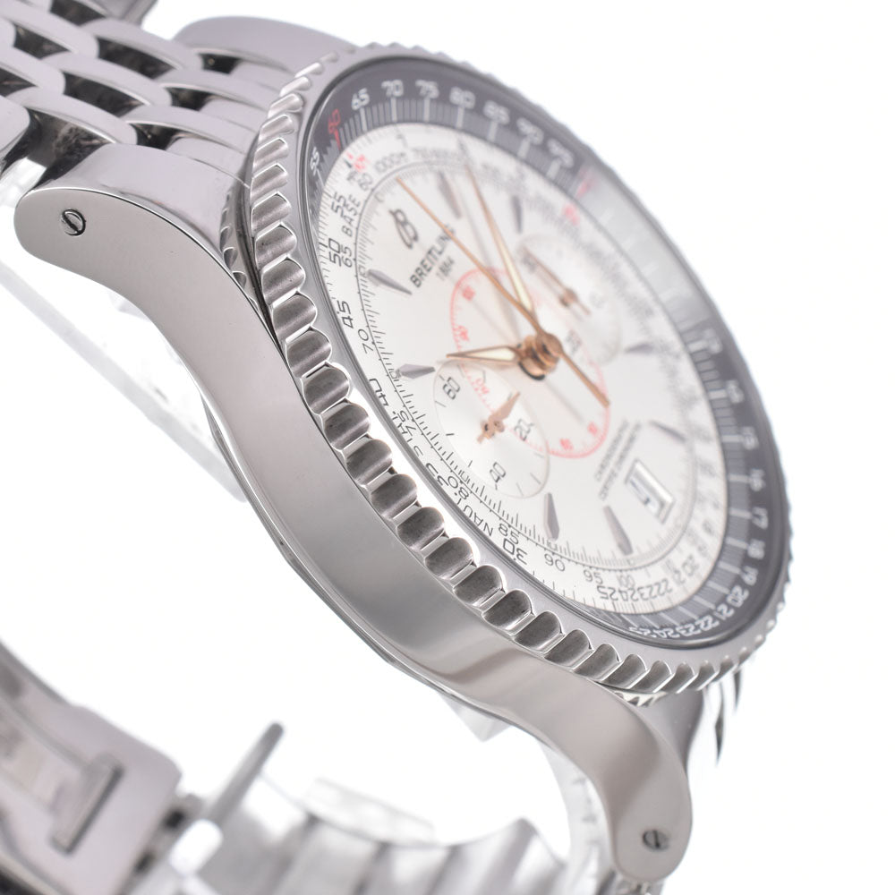 Breitling Navitimer Montbrillant Chronograph Automatic Stainless Steel And Leather Watch (Pre-Owned)