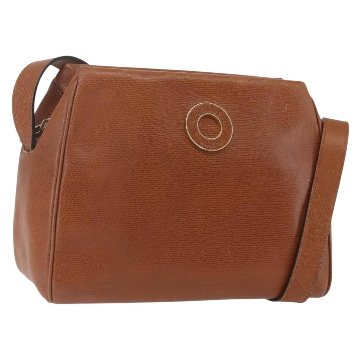 Celine Vintage Circle Logo Leather Brown Leather Shoulder Bag Bag (Pre-Owned)