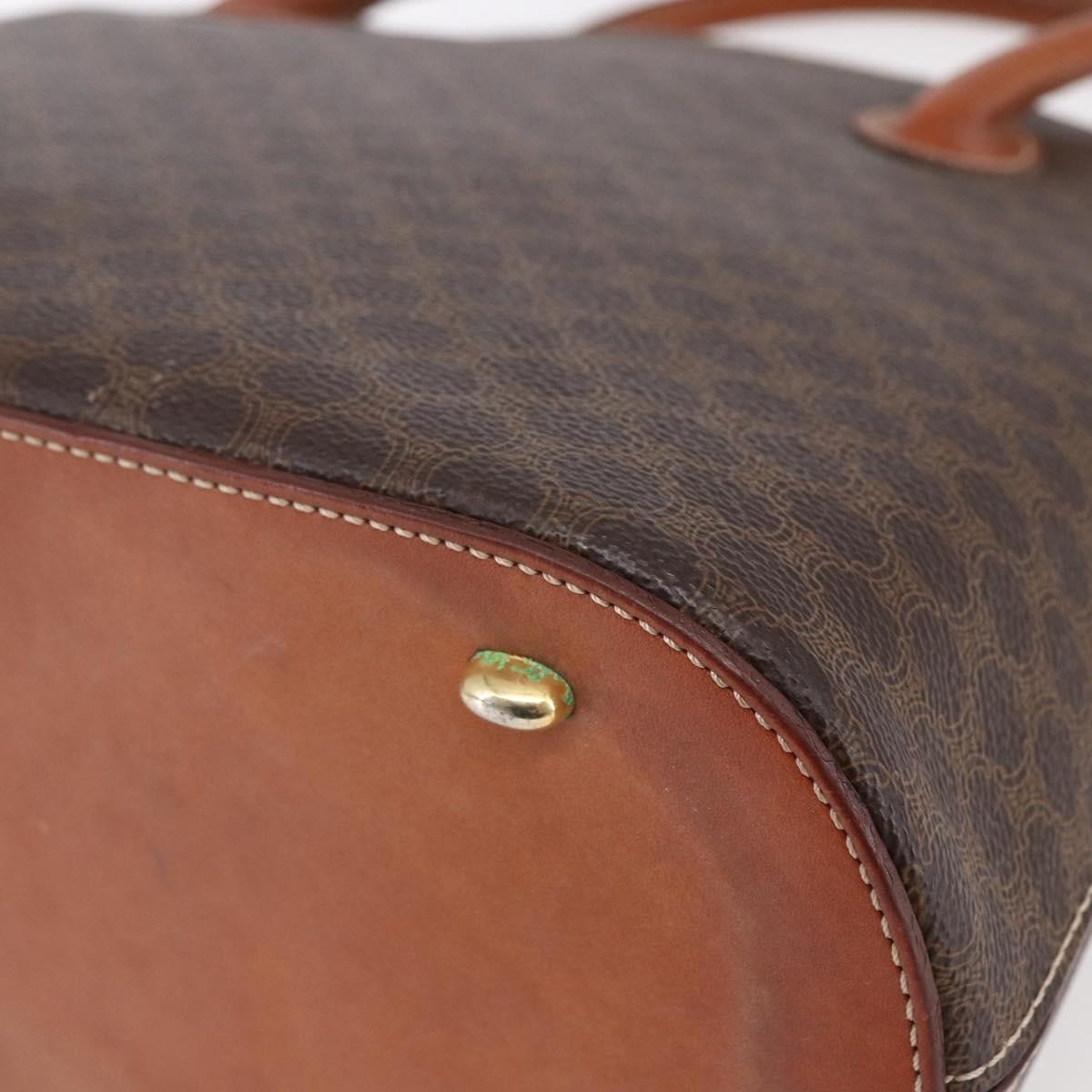 Celine Vintage Macadam Canvas Brown Canvas Handbag (Pre-Owned)