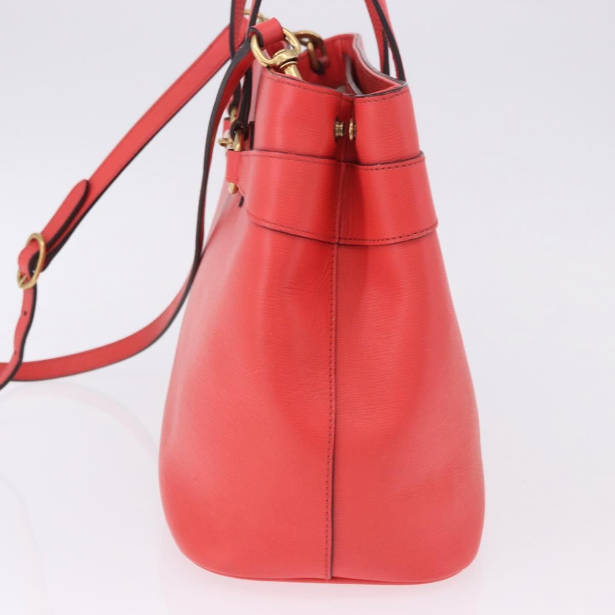 Gucci Bright Bit Convertible Leather Red Leather Tote Bag Bag (Pre-Owned)