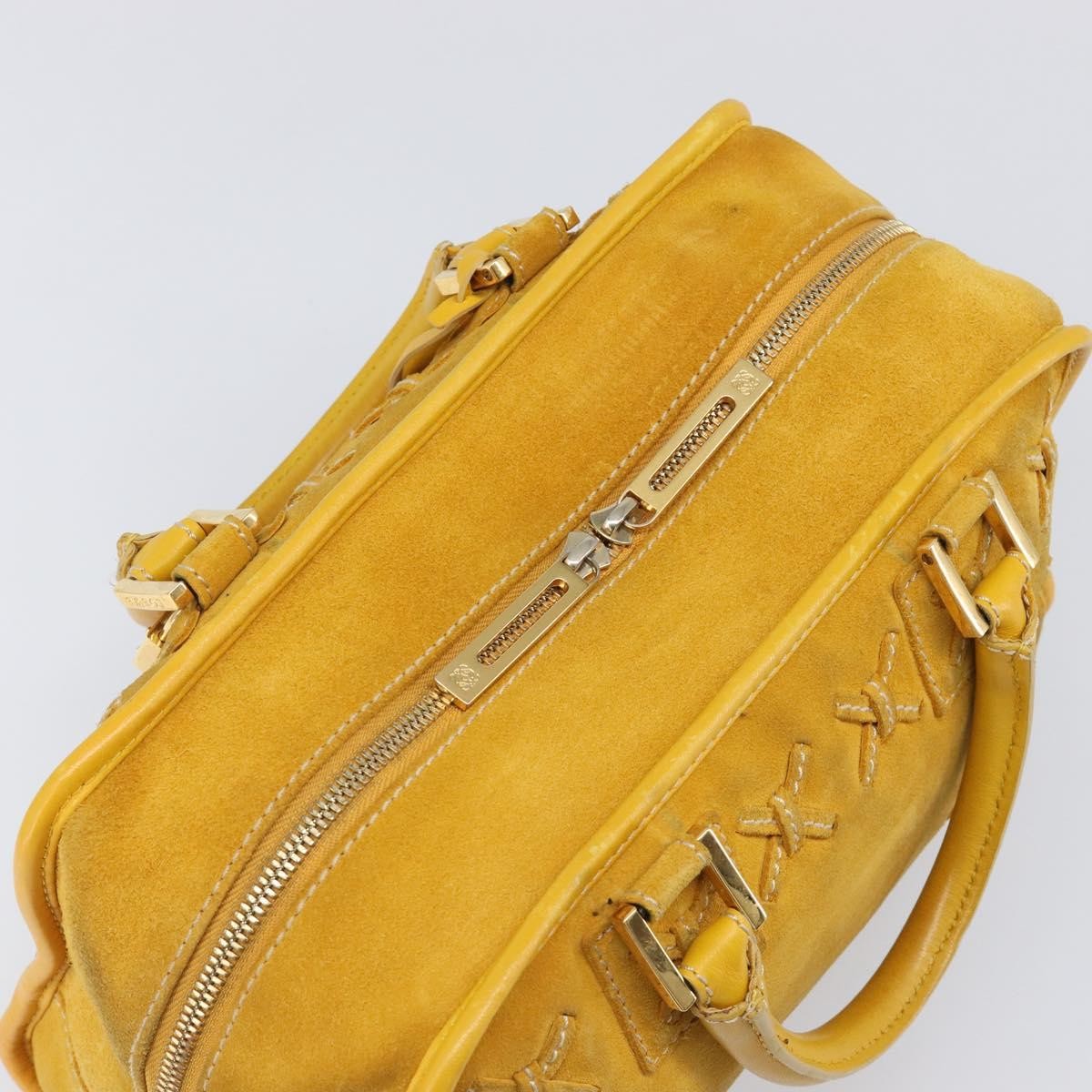 Loewe Amazona Suede Yellow Suede Handbag (Pre-Owned)