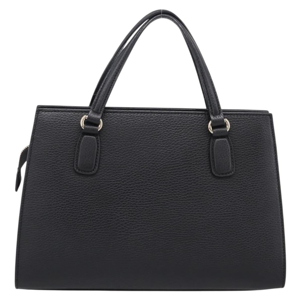 Gucci Soho Convertible Top Handle Satchel Leather Black Leather Handbag (Pre-Owned)