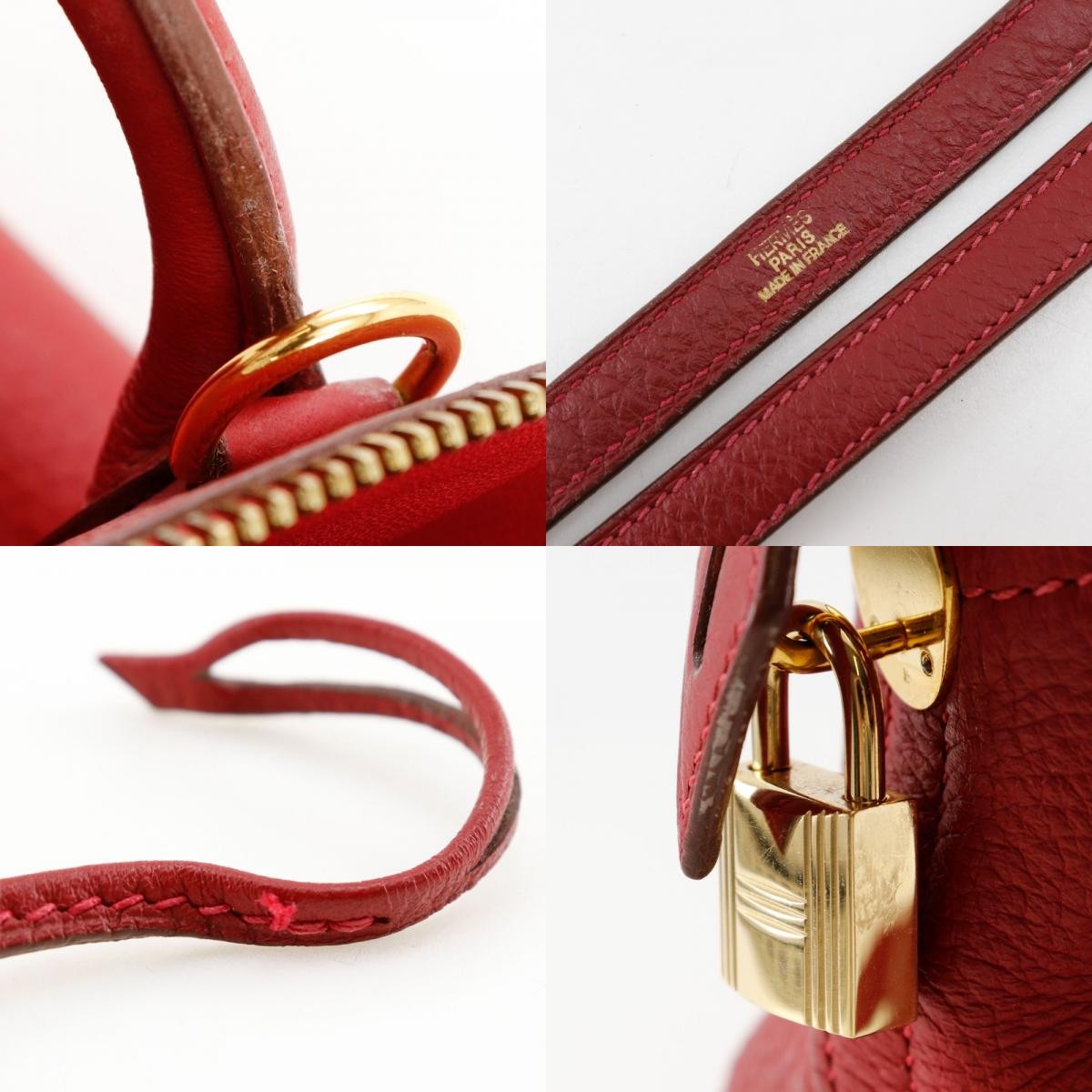 Hermes Bolide Clemence Red Leather Handbag (Pre-Owned)
