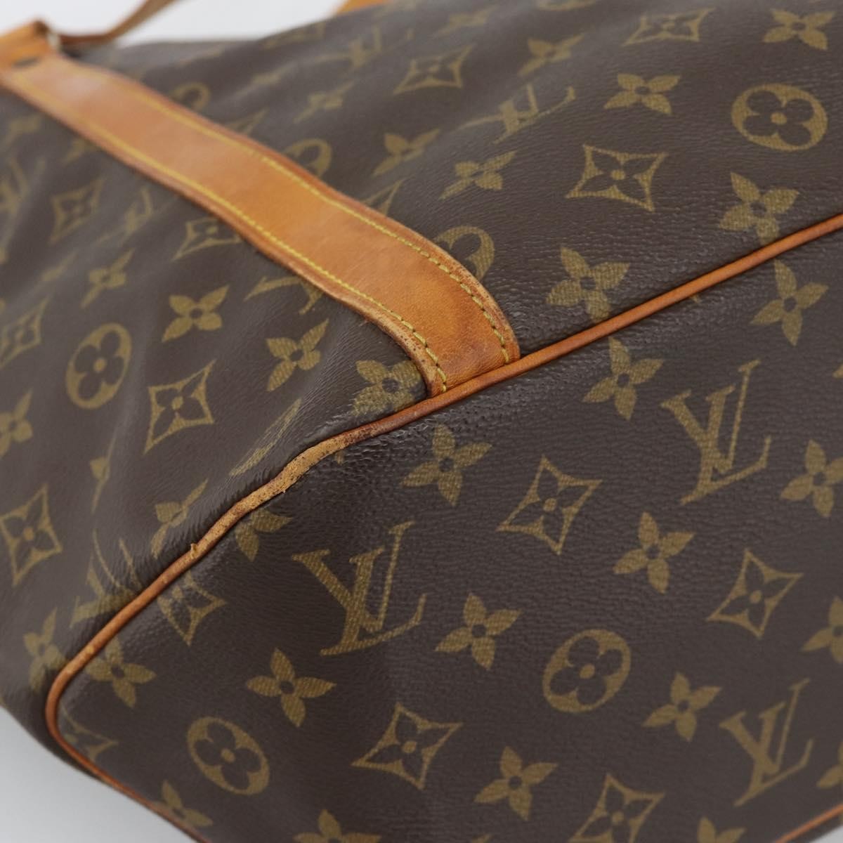 Louis Vuitton Shopping Sac Handbag Monogram Brown Canvas Tote Bag Bag (Pre-Owned)