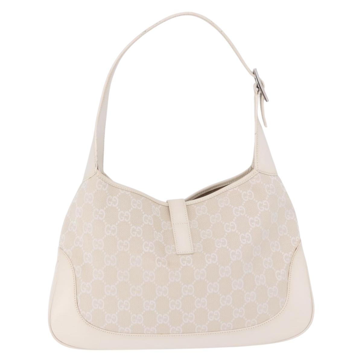 Gucci Jackie Canvas White Canvas Handbag (Pre-Owned)