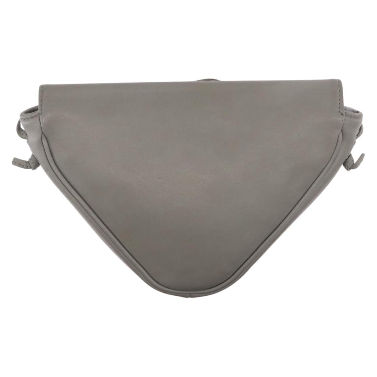 Celine Triangle Leather Gray Leather Handbag (Pre-Owned)