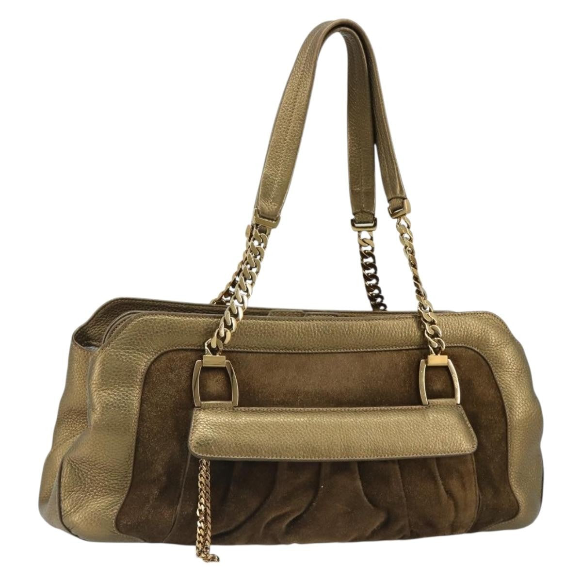 Cartier Chain Ladonia Shoulder Leather Gold Suede Tote Bag Bag (Pre-Owned)