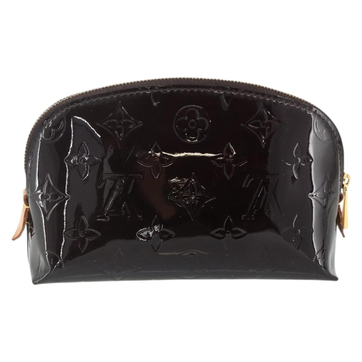 Louis Vuitton Cosmetic Monogram Vernis Burgundy Patent_Leather Toiletry Case Accessory (Pre-Owned)