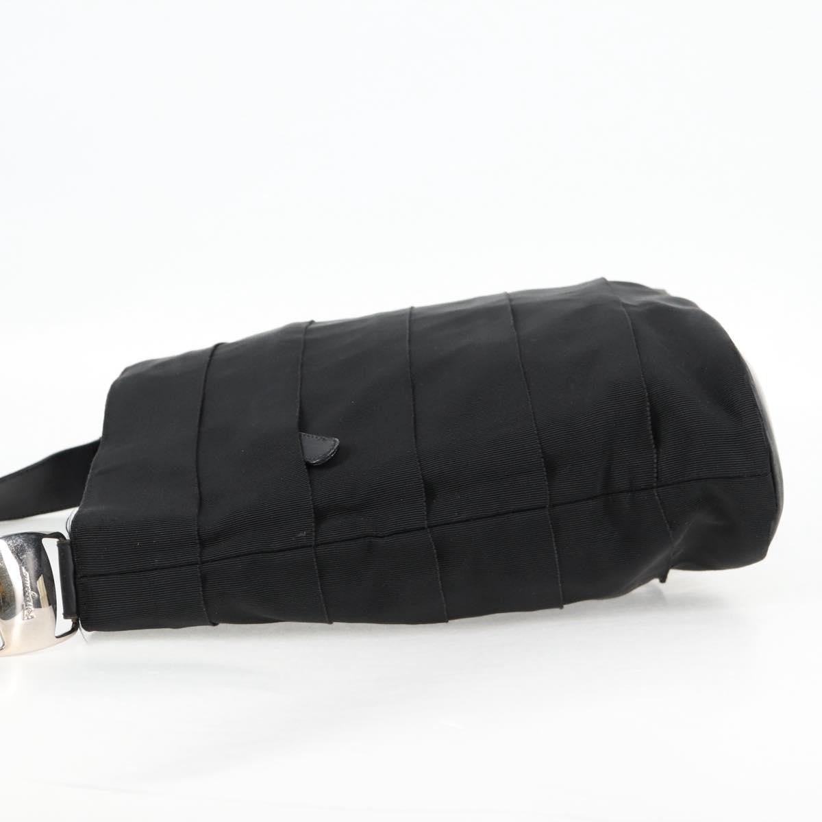 Salvatore Ferragamo Vala Nylon Black Canvas Shoulder Bag Bag (Pre-Owned)