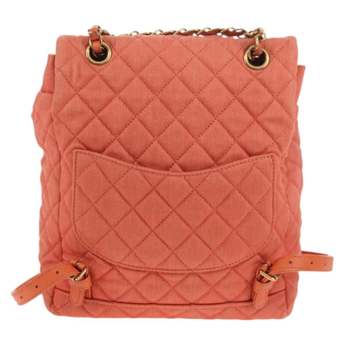 Chanel Vintage Flap Denim Pink Denim_Jeans Backpack Bag (Pre-Owned)