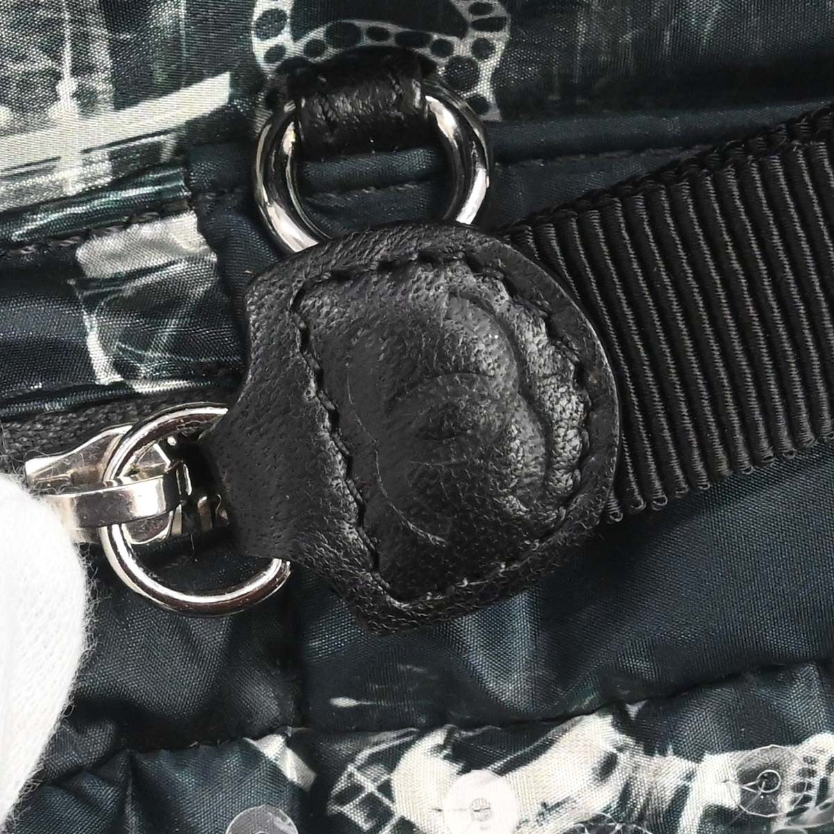 Chanel Astronaut Essentials Sequin Embellished Printed Nylon Navy Nylon Backpack Bag (Pre-Owned)