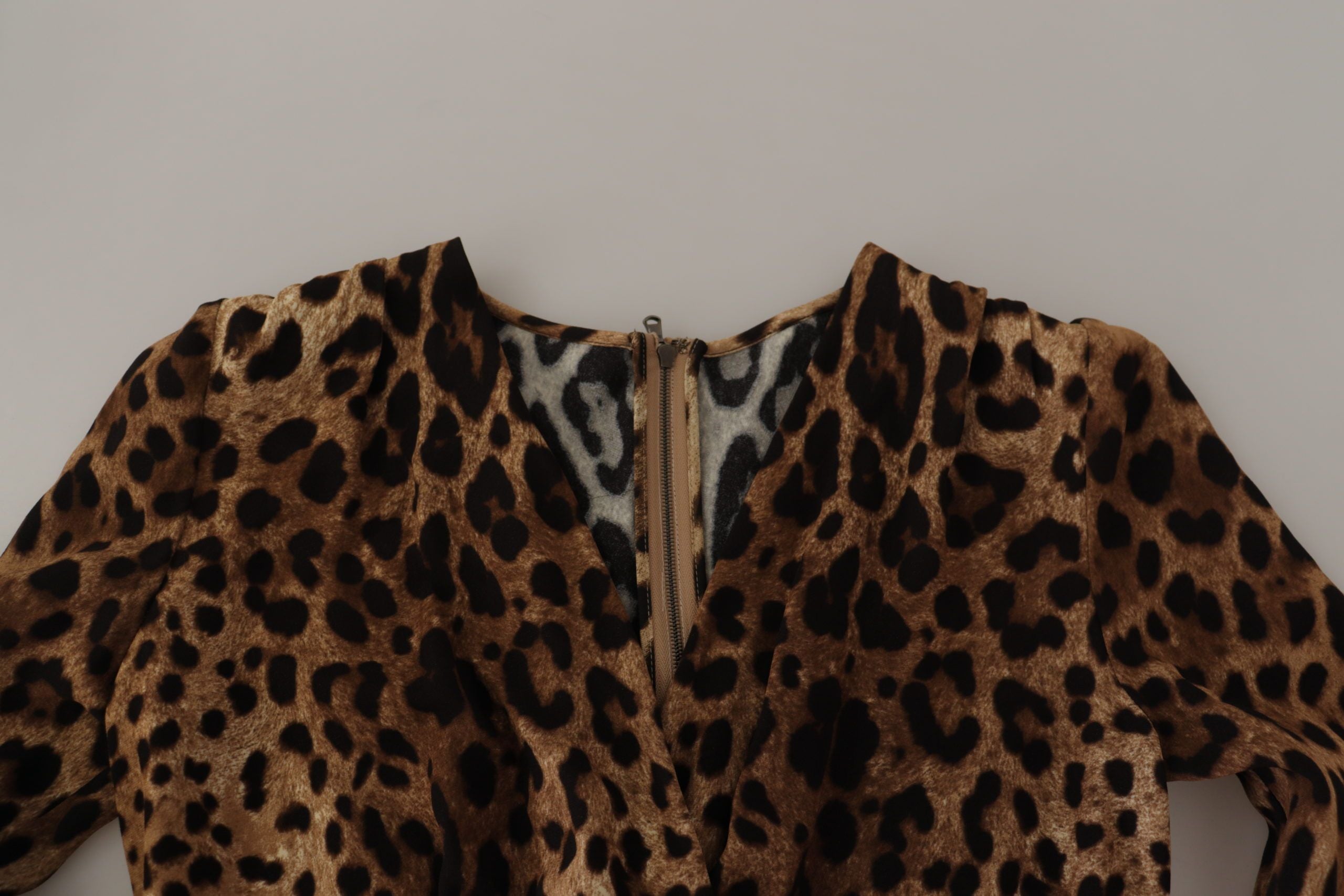 Dolce & Gabbana Brown Leopard Wrap A-line Maxi Viscose Women's Dress