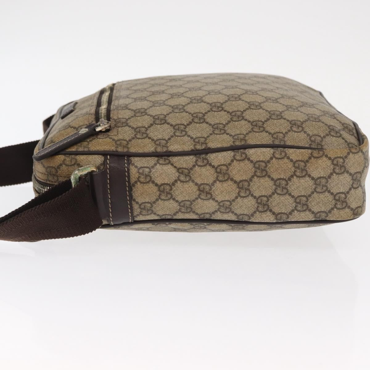 Gucci Front Zip Messenger Gg Coated Canvas Beige Canvas Shoulder Bag Bag (Pre-Owned)