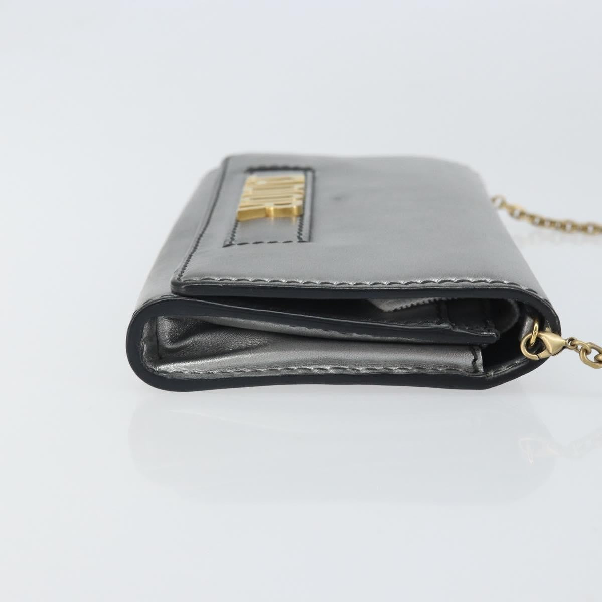 Christian Dior J'adior Croisiere Chain Leather Silver Leather Clutche & Pouche Bag (Pre-Owned)