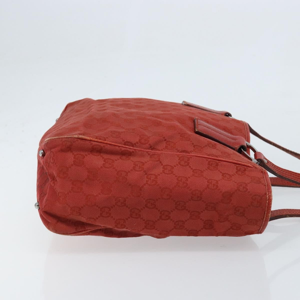 Gucci Vintage Open Tote Gg Canvas And Leather Red Canvas Tote Bag Bag (Pre-Owned)