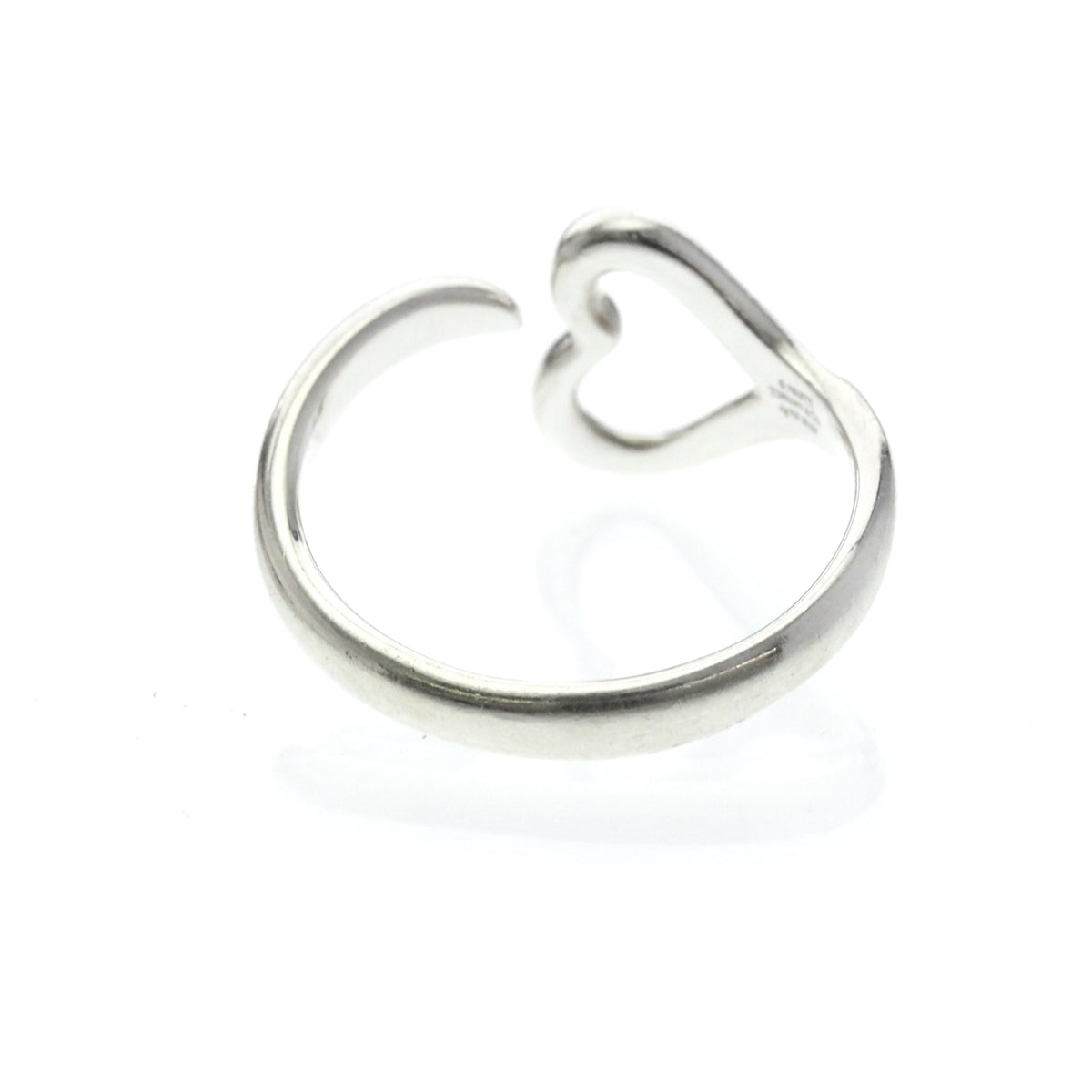 Tiffany & Co. Elsa Peretti Open Heart Silver 925 Silver Silver Ring Jewelry (Pre-Owned)