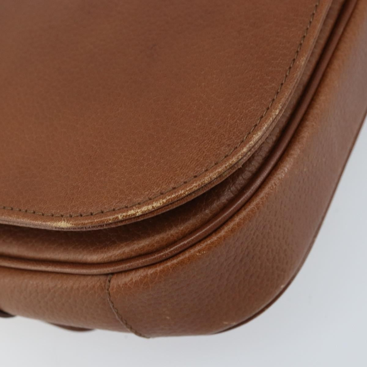 Burberry Flap Shoulder Leather Brown Leather Shoulder Bag Bag (Pre-Owned)