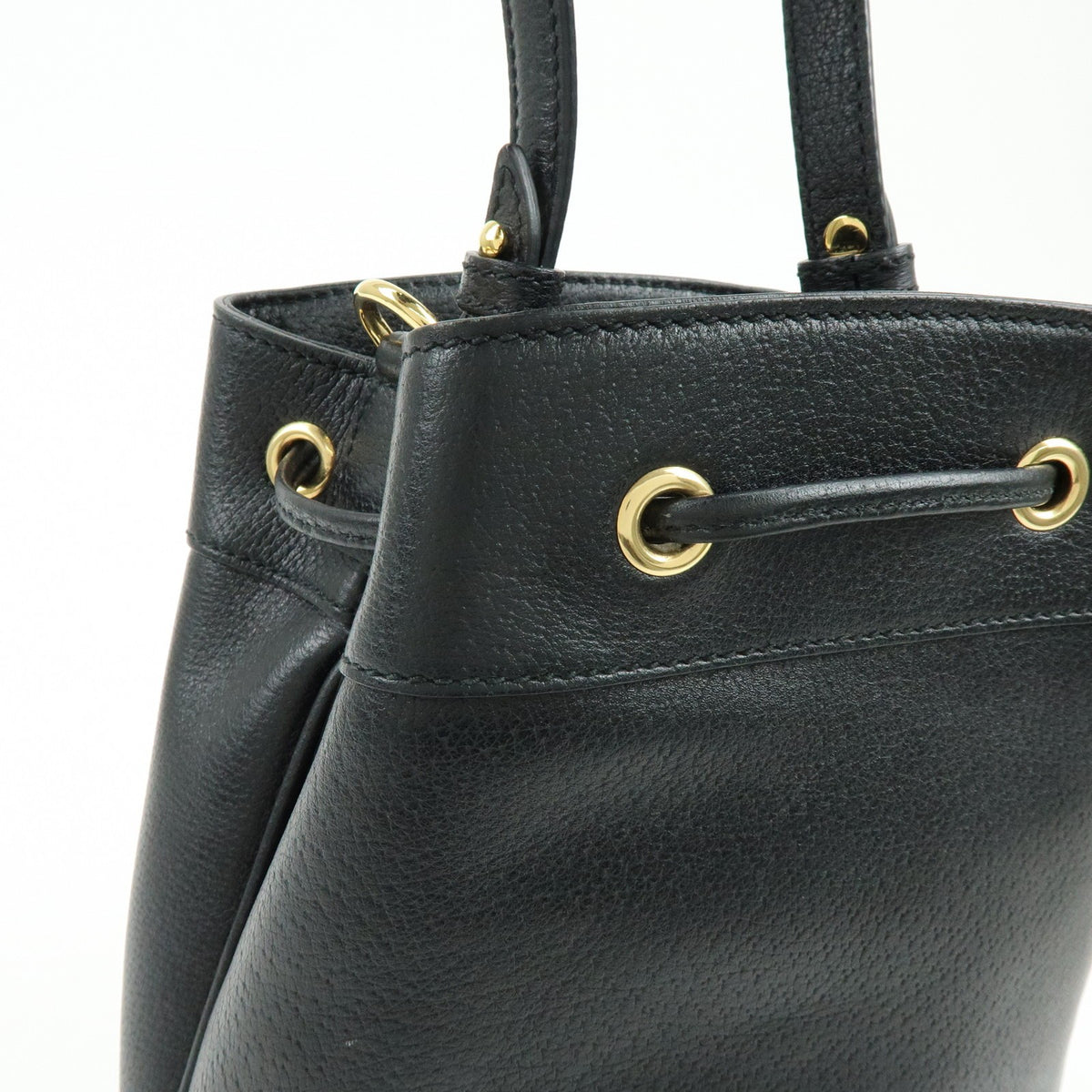 Gucci Ophidia Bucket Leather Black Leather Handbag (Pre-Owned)