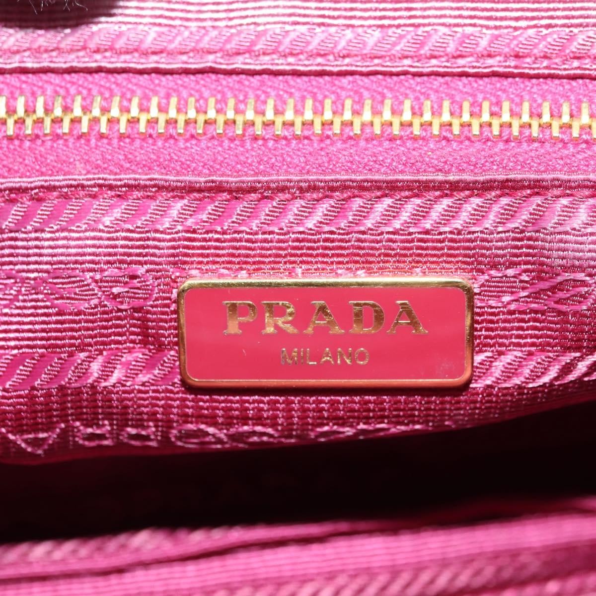 Prada Chain Tessuto And Saffiano Leather Pink Nylon Shoulder Bag Bag (Pre-Owned)