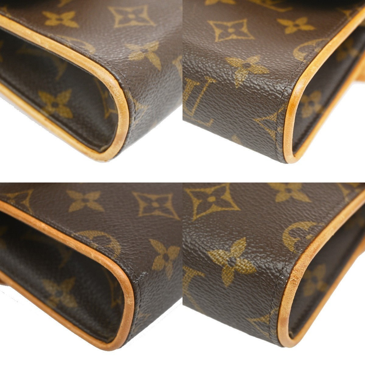 Louis Vuitton Florentine Waist Monogram Canvas Brown Leather Handbag (Pre-Owned)