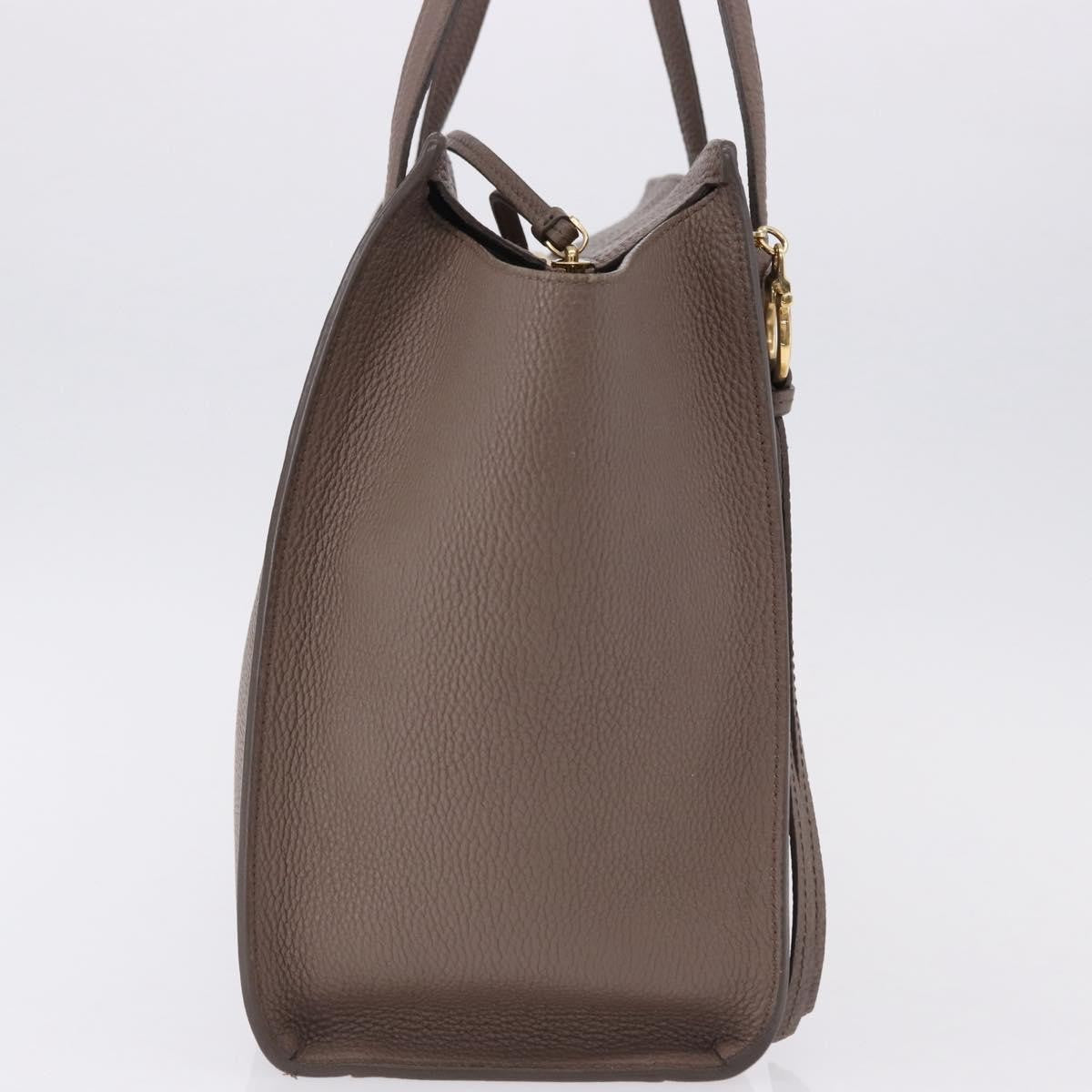 Salvatore Ferragamo Amy Tote Pebbled Leather Beige Leather Tote Bag Bag (Pre-Owned)