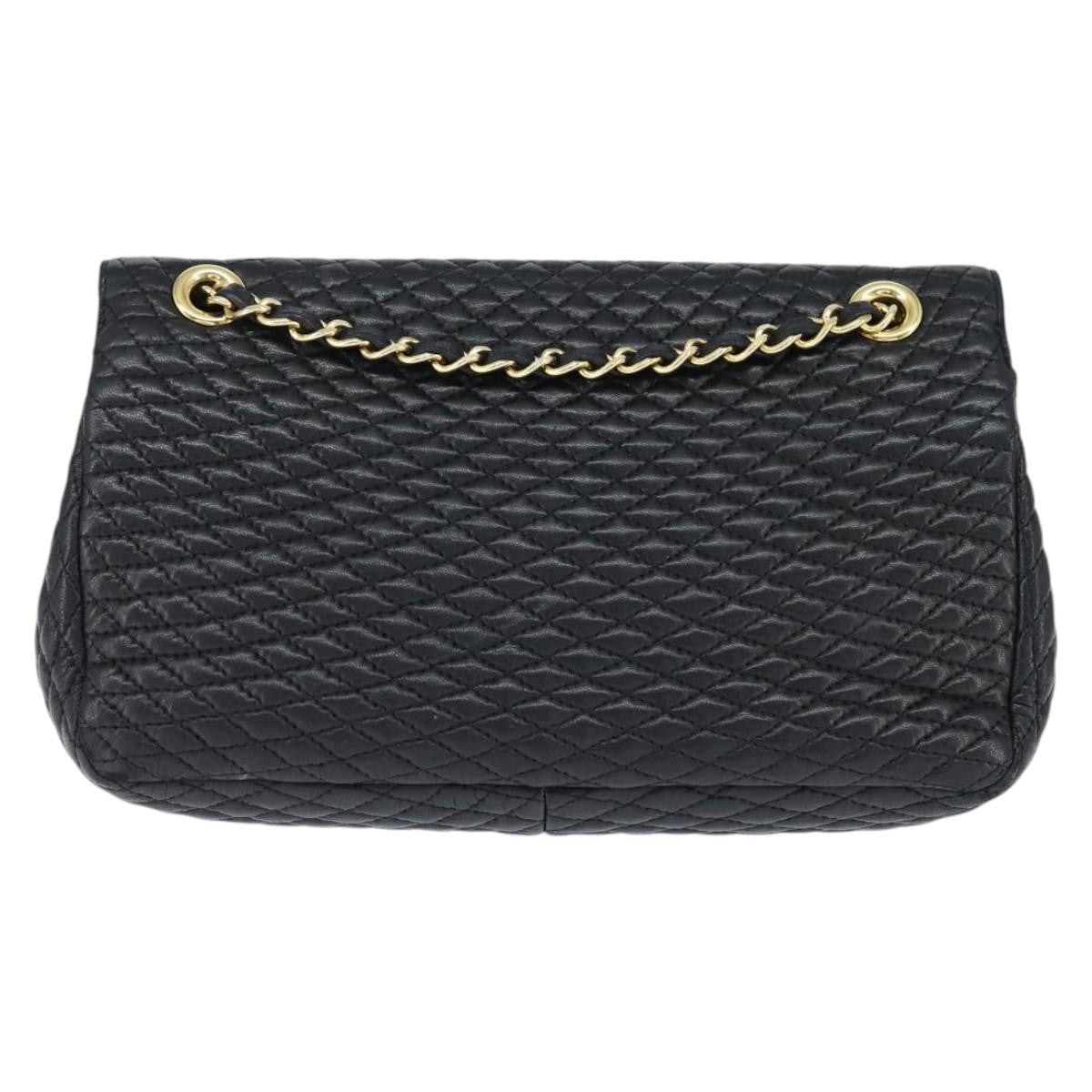 Bally Vintage Chain Quilted Leather Black Leather Shoulder Bag Bag (Pre-Owned)