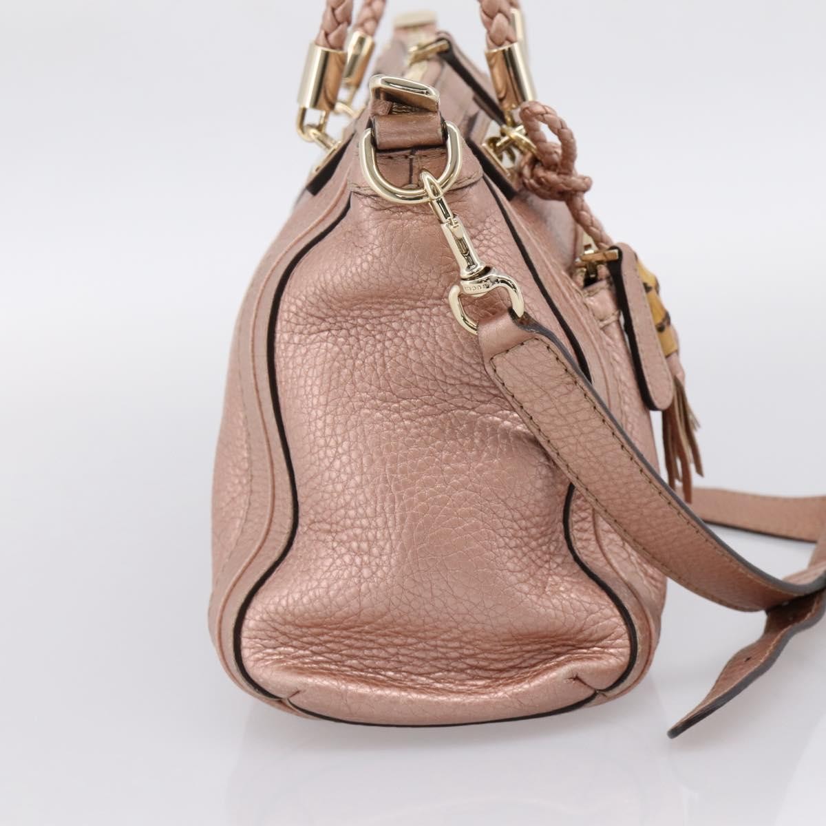 Gucci Bella Convertible Top Handle Leather Pink Leather Handbag (Pre-Owned)