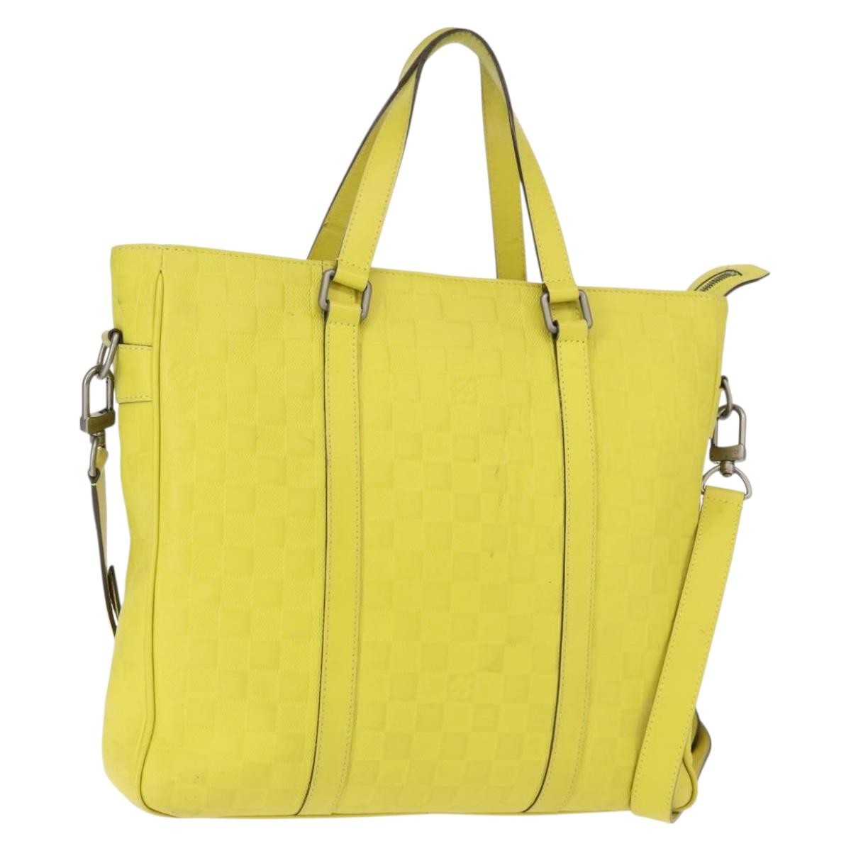 Louis Vuitton Tadao Damier Infini Leather Yellow Leather Handbag (Pre-Owned)