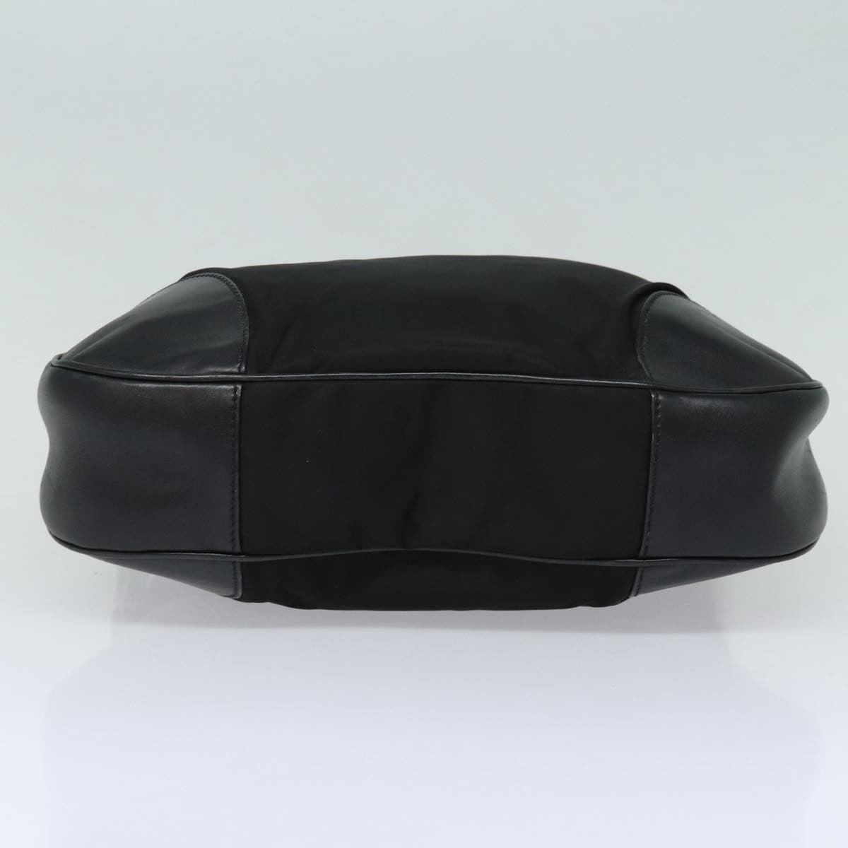 Prada Zip Hobo Tessuto With Leather Black Nylon Shoulder Bag Bag (Pre-Owned)