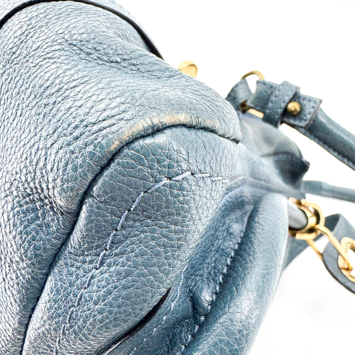 Chloe Paraty Quilted Leather Blue Leather Handbag (Pre-Owned)