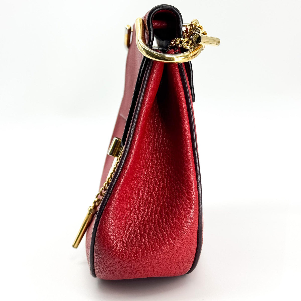Chloe Drew Leather Red Leather Crossbody Bag Bag (Pre-Owned)