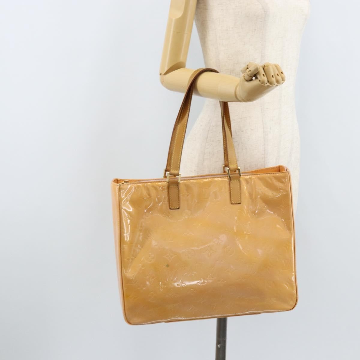Louis Vuitton Columbus Monogram Vernis Beige Patent_Leather Tote Bag Bag (Pre-Owned)