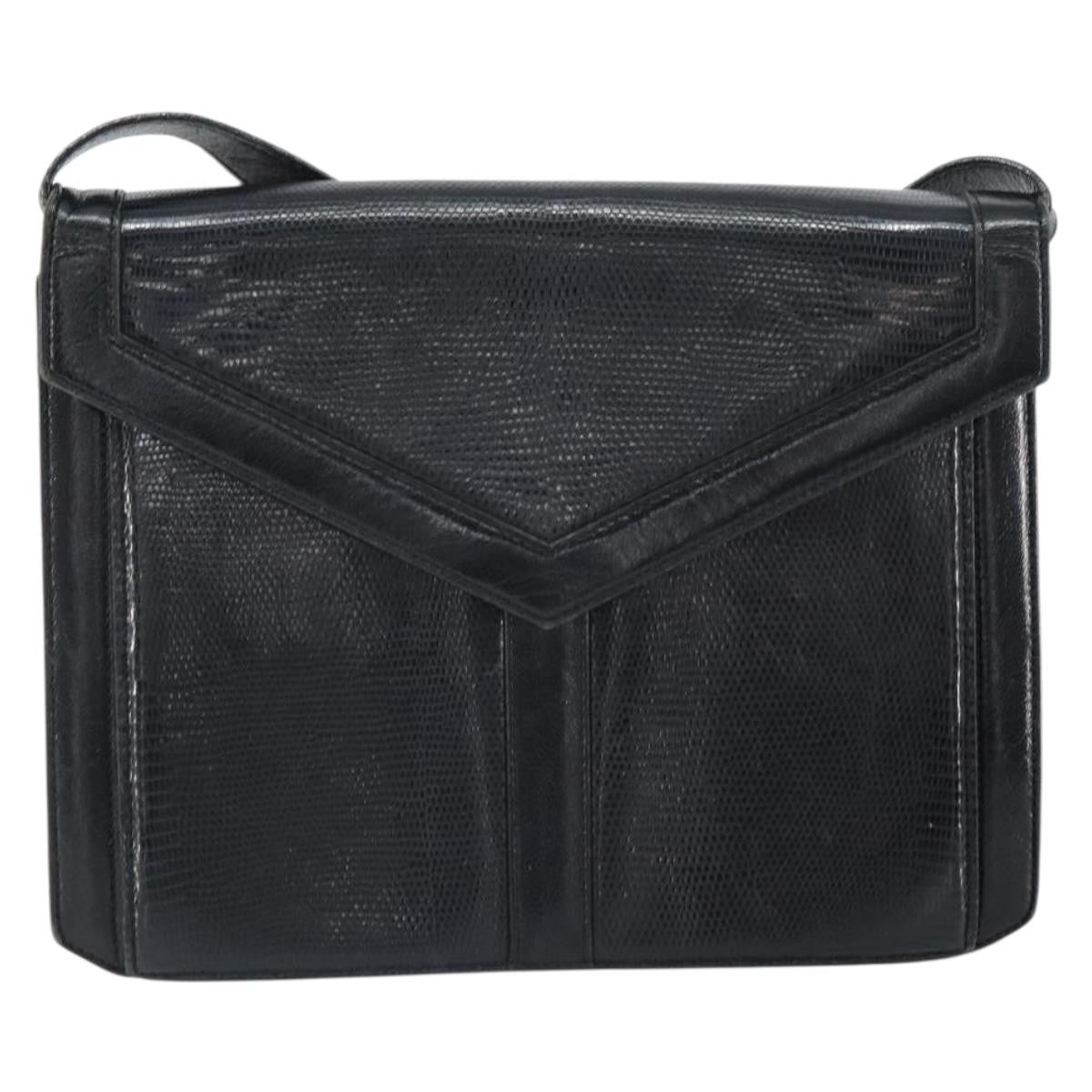 Saint Laurent Vintage Leather Black Leather Shoulder Bag Bag (Pre-Owned)