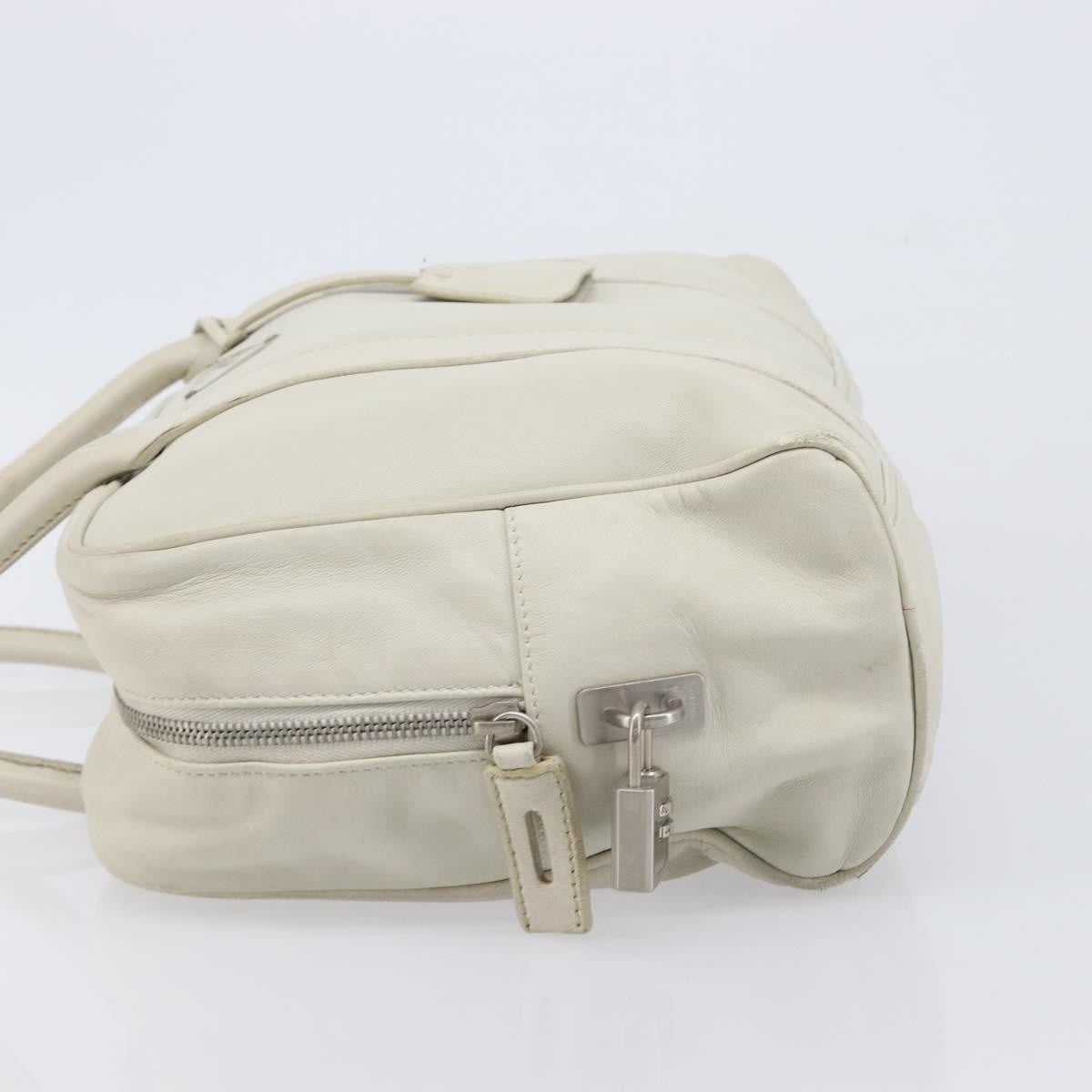 Prada Tote Leather White Leather Tote Bag Bag (Pre-Owned)