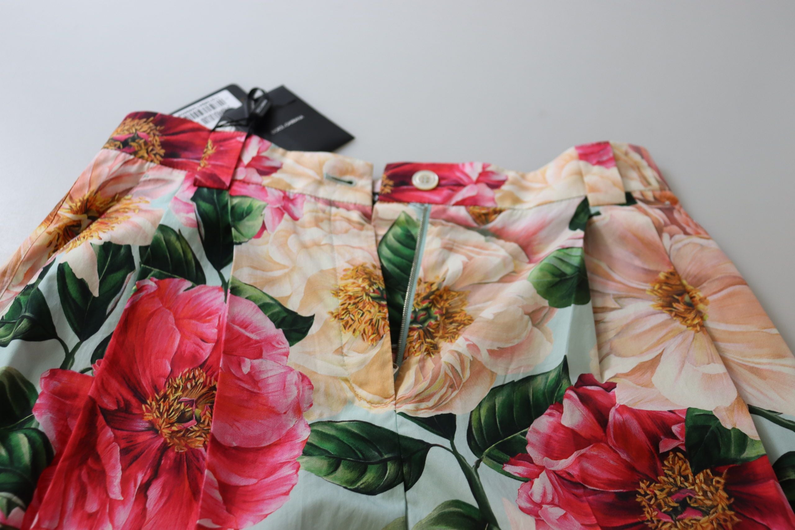 Dolce & Gabbana Multicolor Flora Printed High Waist Cropped Trouser Women's Pants