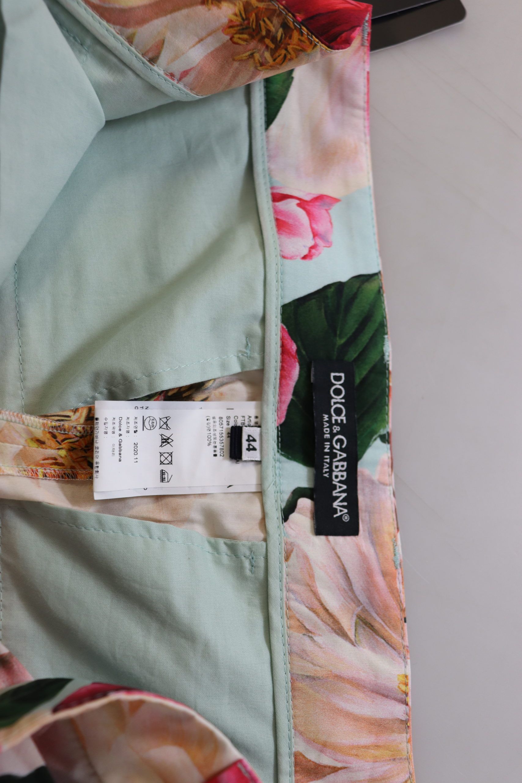 Dolce & Gabbana Multicolor Flora Printed High Waist Cropped Trouser Women's Pants