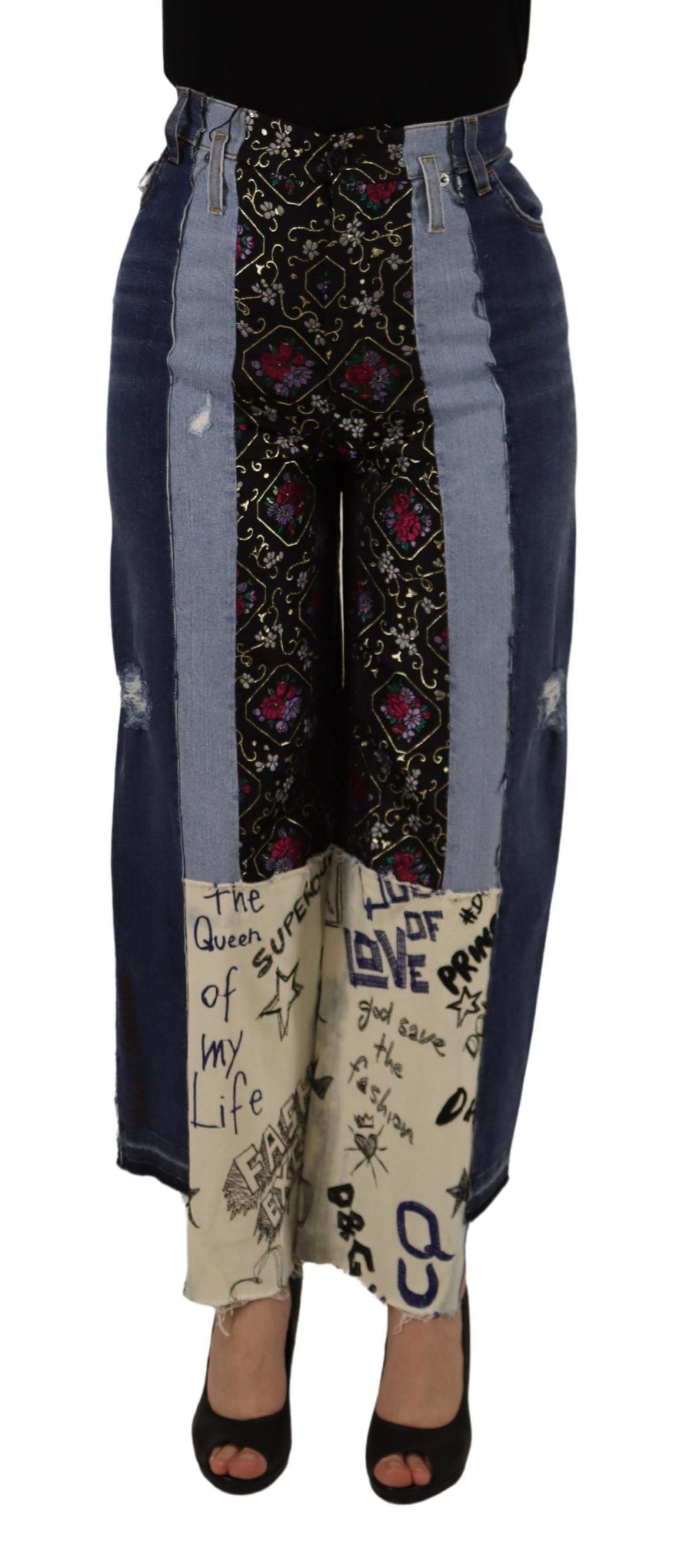 Dolce & Gabbana High-Waist Multicolor Wide-Cut Women's Jeans