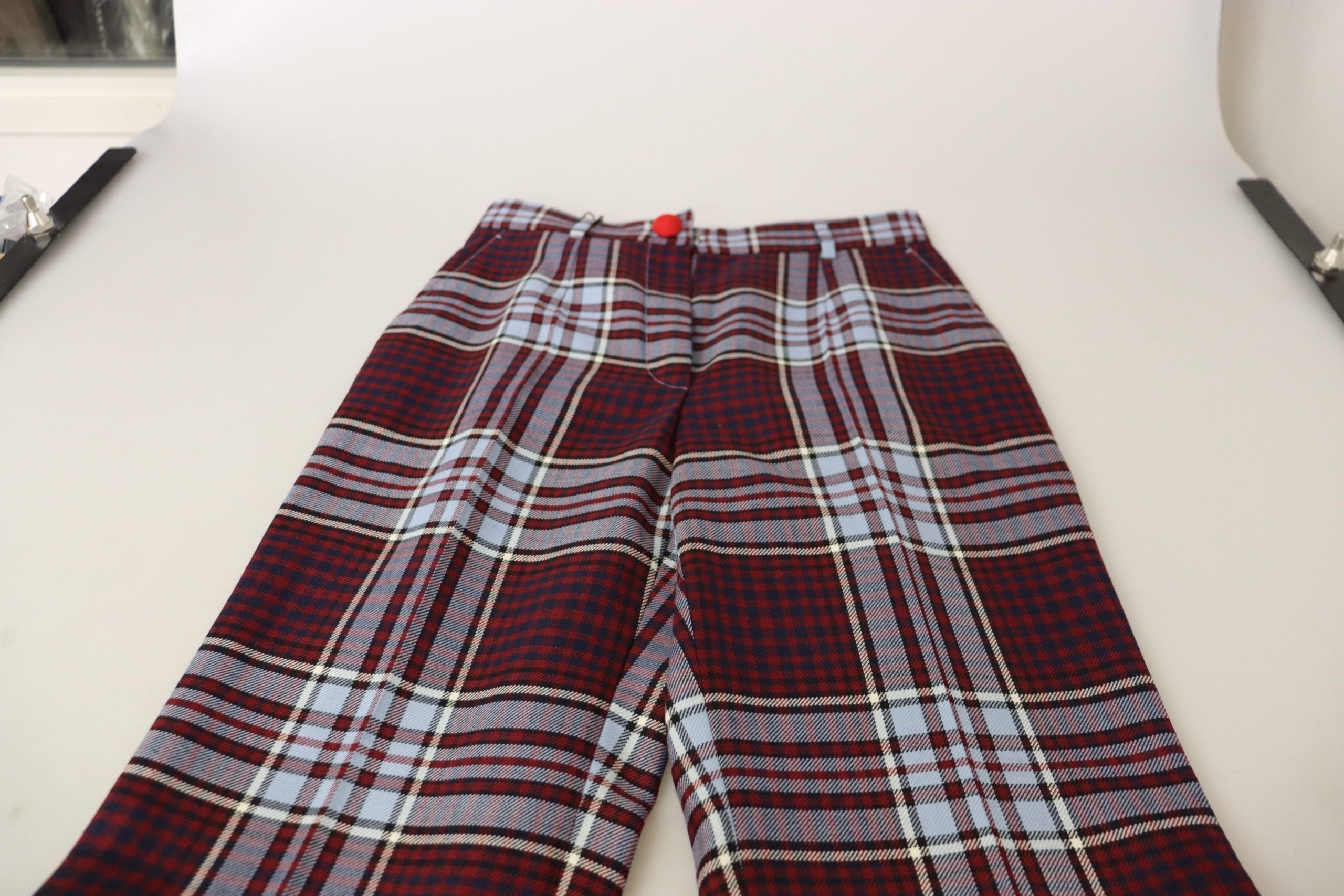 Dolce & Gabbana Gray Checked High Waist Cropped Trouser Women's Pants