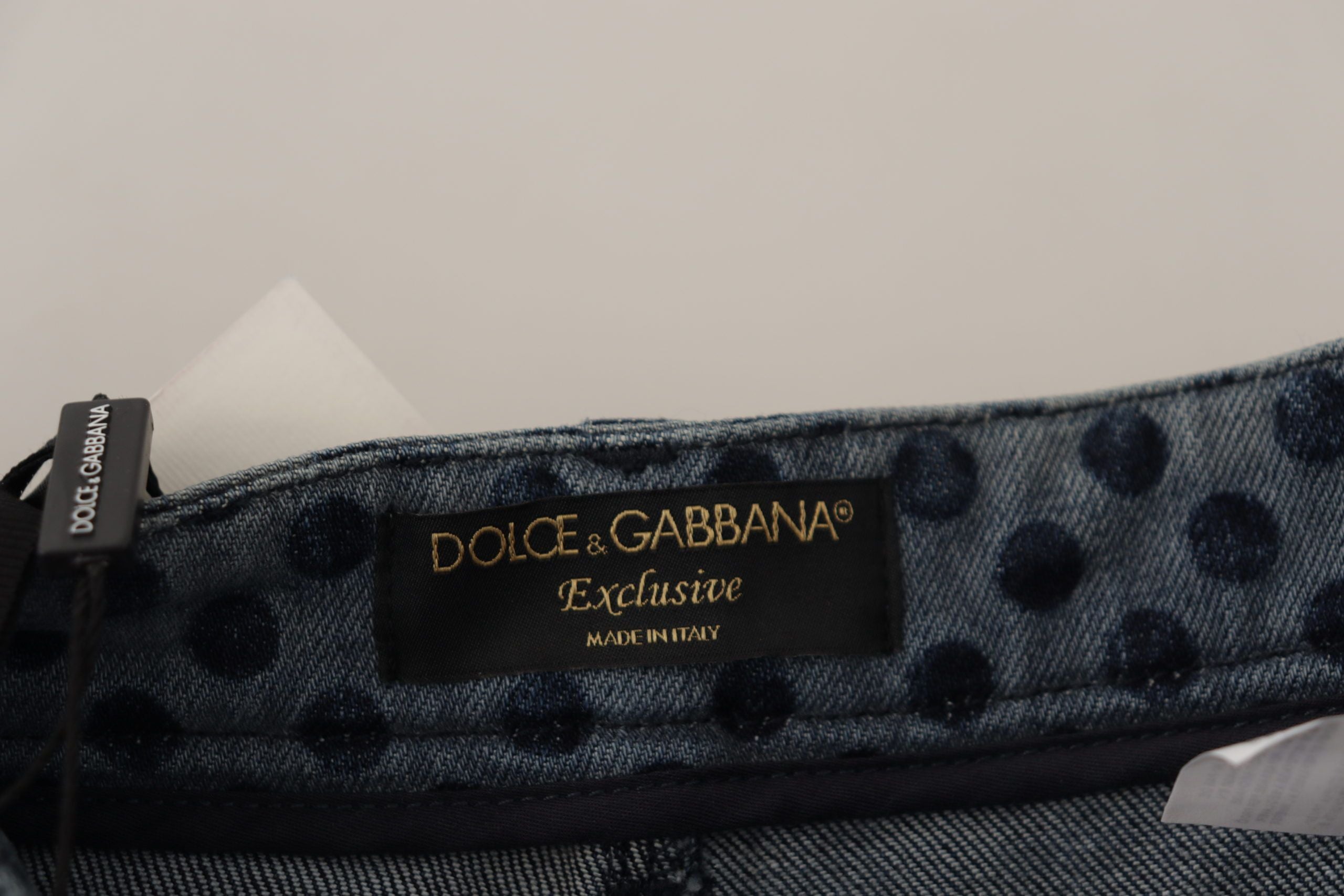 Dolce & Gabbana Blue Floral High Waist Skinny Denim Women's Jeans