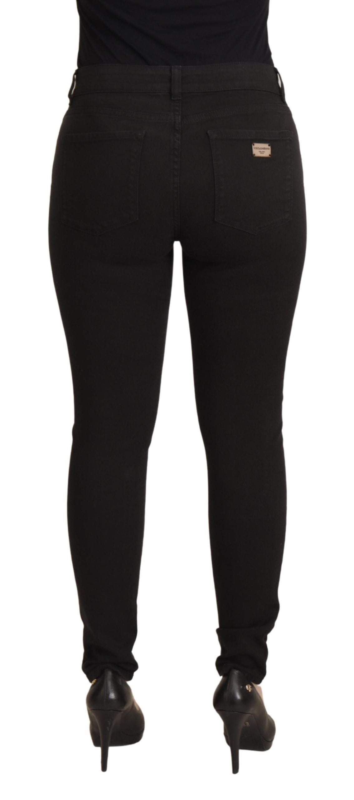 Dolce & Gabbana Sleek Black Cotton Stretch Skinny Women's Jeans