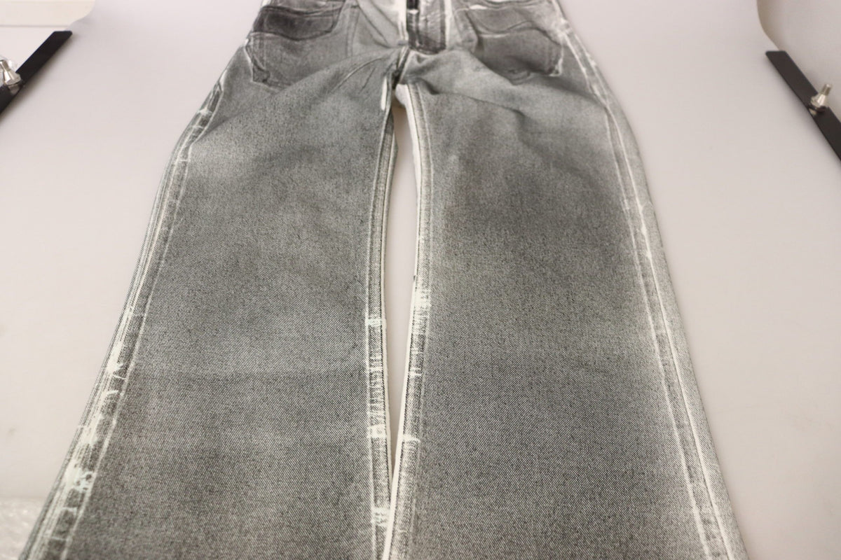 Dolce & Gabbana Grey Washed High Waist Denim Pants Cotton Women's Jeans