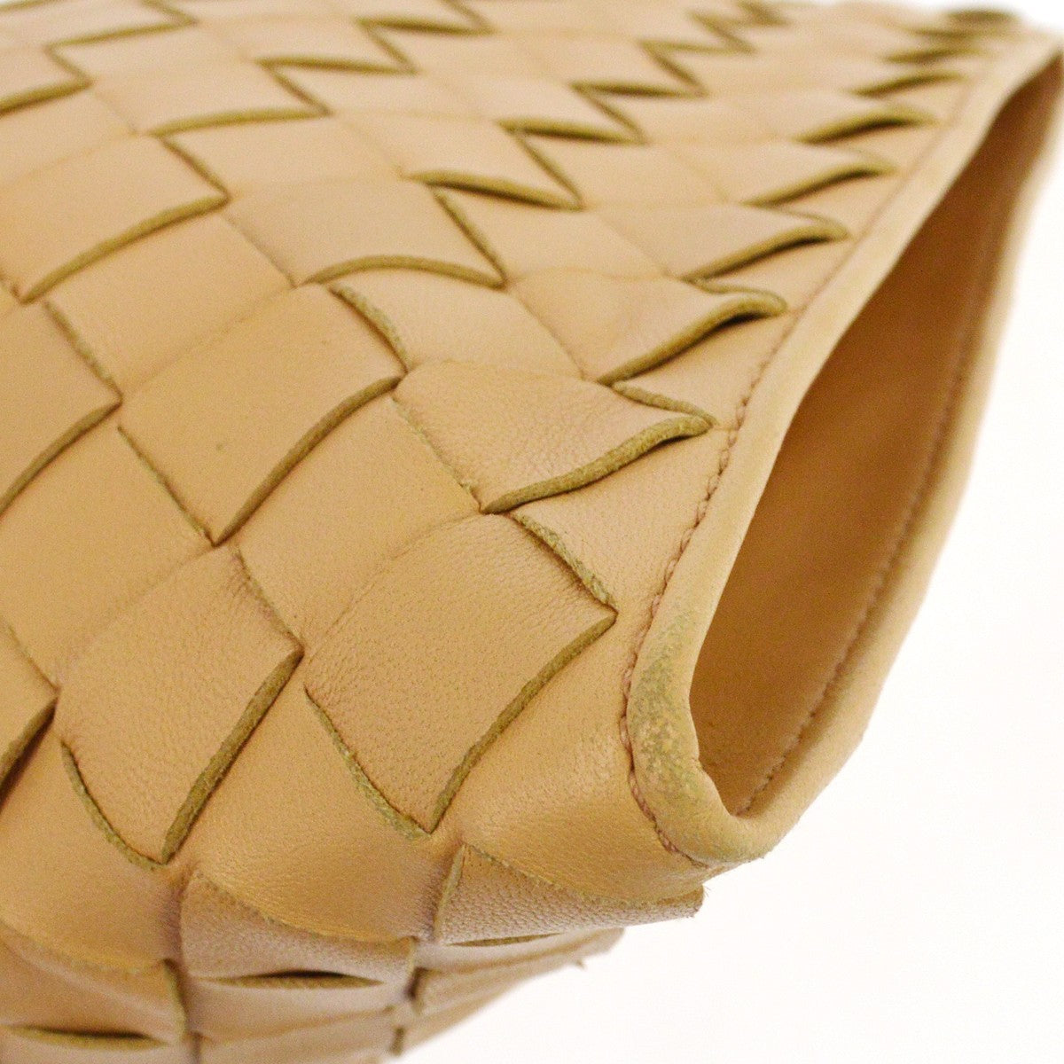 Bottega Veneta Bv Twist Intrecciato Nappa Beige Leather Handbag (Pre-Owned)