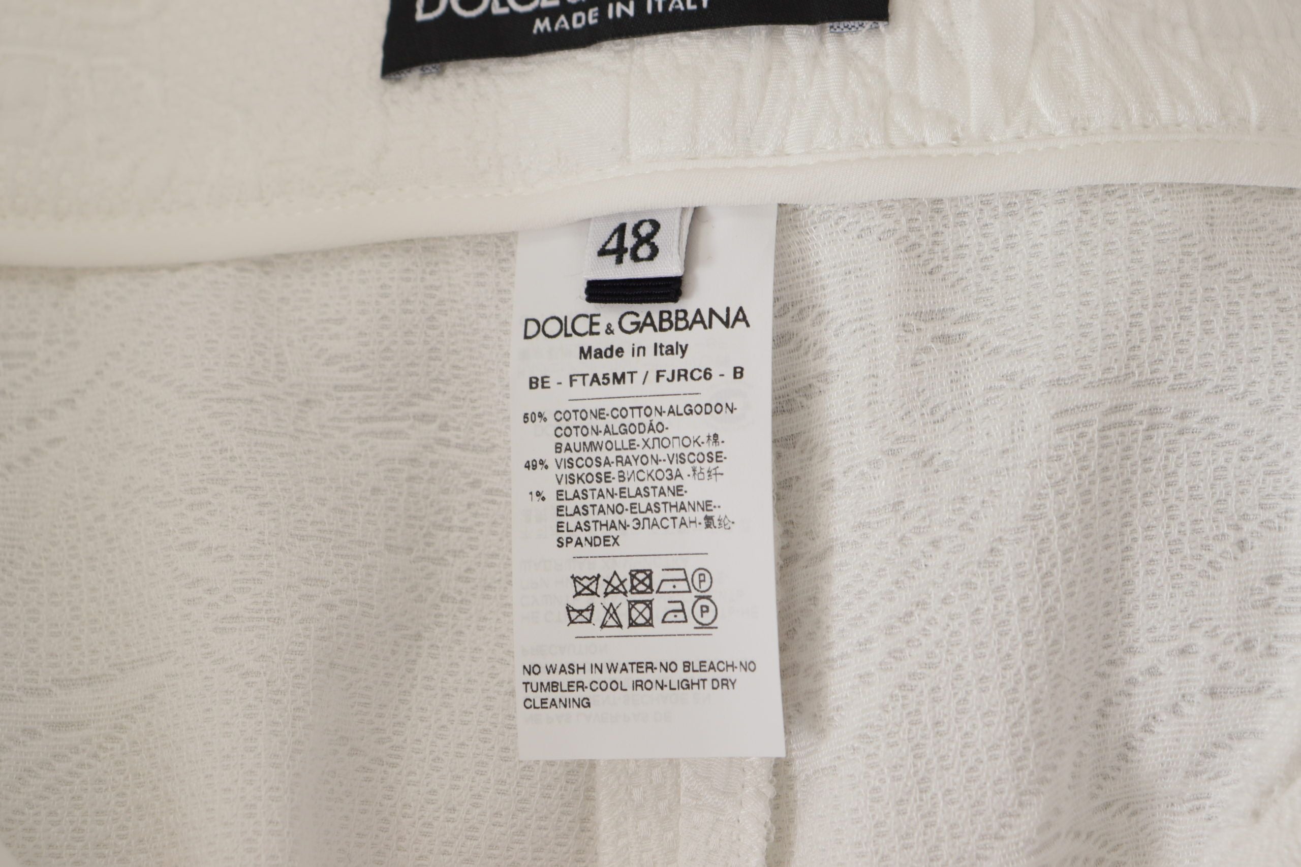 Dolce & Gabbana White High Waist Culotte Cotton Women's Shorts