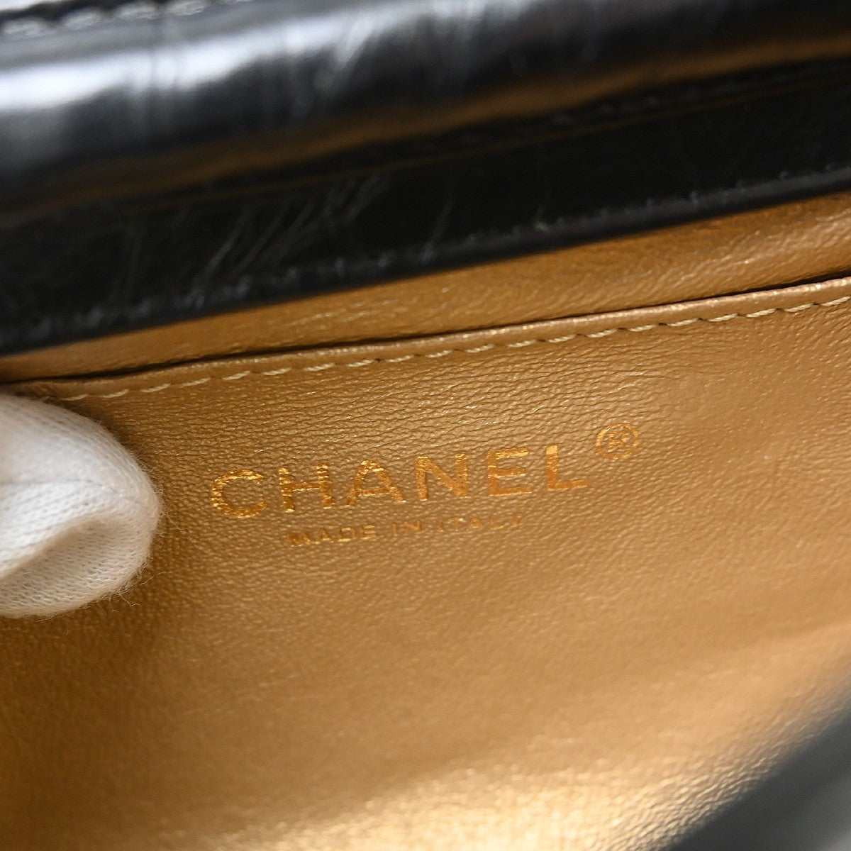 Chanel Vintage Envelope Flap Chevron Calfskin Black Leather Shoulder Bag Bag (Pre-Owned)