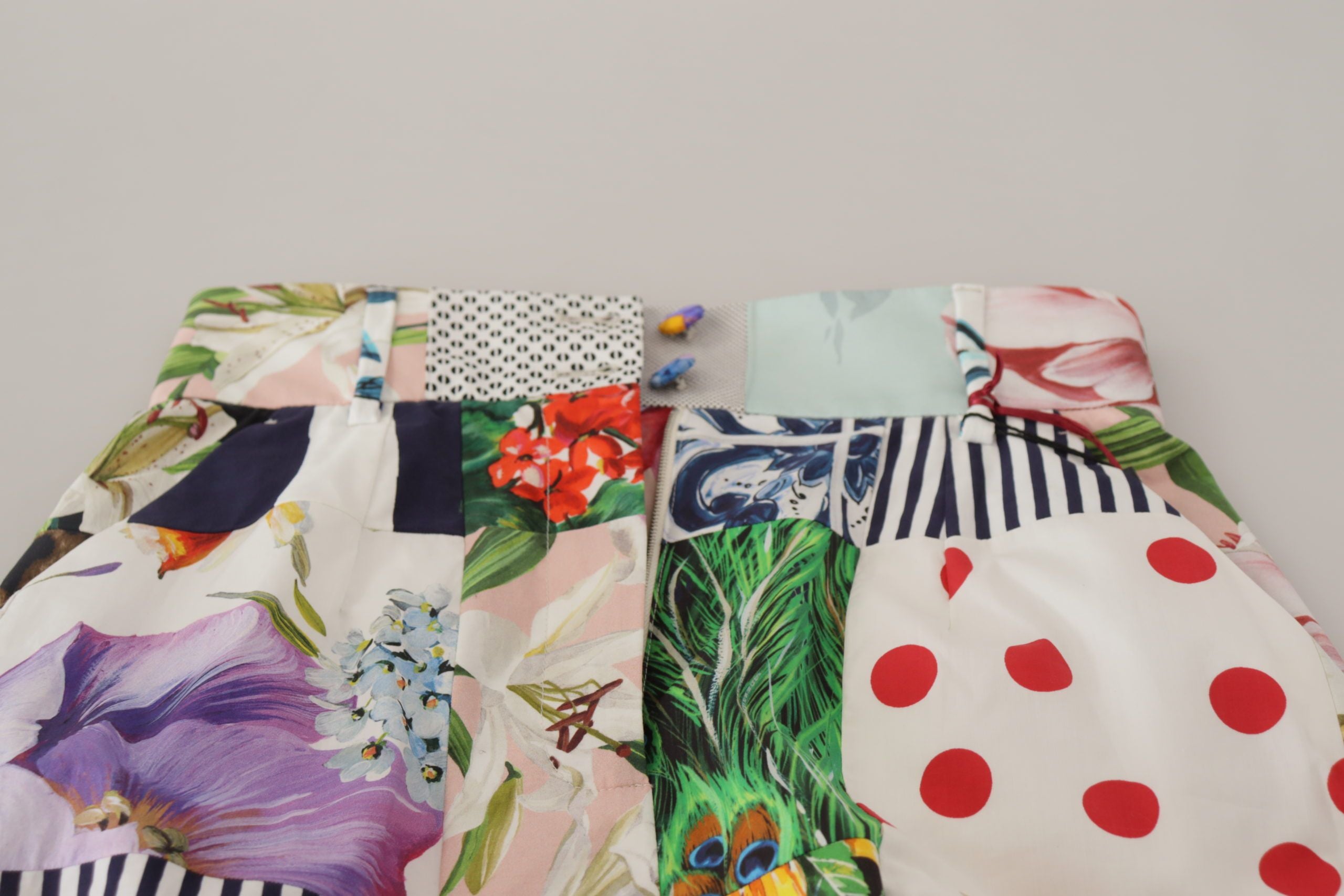 Dolce & Gabbana Multicolor Patchwork High Waist Cotton Women's Shorts